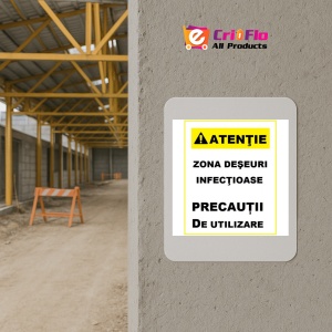 Indicator Pentru zona deseuri infectioase, Sticker autocolant - Img 5