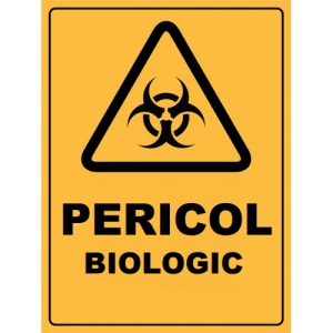 Indicator Pericol biologic, Sticker autocolant
