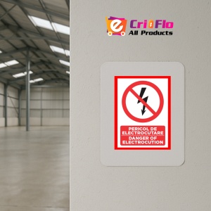Indicator Pericol de electrocutare danger of electrocution, Sticker autocolant - Img 3