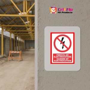 Indicator Pericol de electrocutare danger of electrocution, Sticker autocolant - Img 5