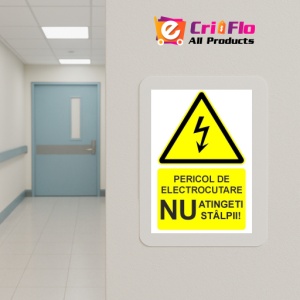 Indicator Pericol de electrocutare nu atingeti stalpii indicator de avertizare, Sticker autocolant - Img 5