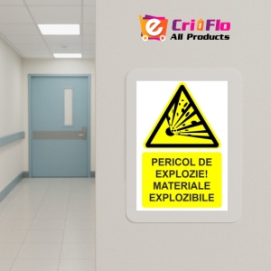 Indicator Pericol de explozie materiale explozibile indicator de avertizare, Sticker autocolant - Img 5