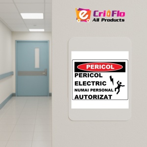 Indicator Pericol electric numai personal autorizat, Sticker autocolant - Img 4