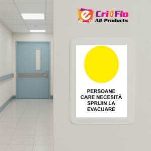 Indicator Persoane care necesita sprijin la evacuare PSI autoadeziv sticker autocolantSticker autocolant - Img 5
