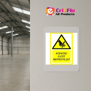 Indicator Placute atentie cutit neprotejat, Sticker autocolant - Img 3