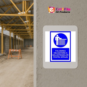 Indicator Placute folosirea obligatorie a balustradelor pentru sprijin, Sticker autocolant - Img 5