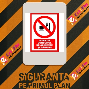 Indicator Placute interzis consumul cu alimente si bauturi, Sticker autocolant - Img 2