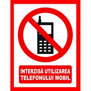 Indicator Placute interzisa utilizarea telefonului mobil, Sticker autocolant