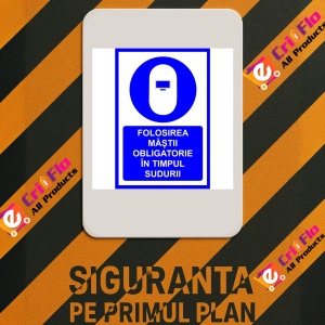 Indicator Placute pentru folosirea mastii obligatorie in timpul sudurii, Sticker autocolant - Img 2