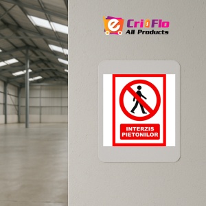 Indicator Placute pentru interzis pietonilor, Sticker autocolant - Img 3