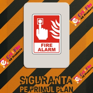Indicator Press For Fire Alarm Sign, Sticker autocolant - Img 2