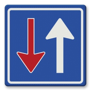 Indicator Prioritate fata de traficul din sens opus, Sticker autocolant