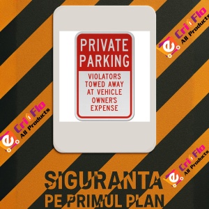 Indicator Private Parking Violators Towed Sign, Sticker autocolant - Img 2