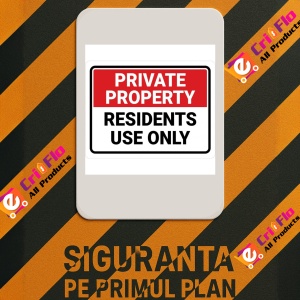 Indicator Private property residents use only, Sticker autocolant - Img 2