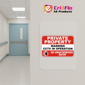 Indicator Private Property Warning CCTV In Operation Sign, Sticker autocolant - Img 4