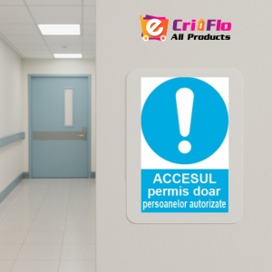 Indicator protectia muncii accesul permis doar persoanelor autorizate, Sticker autocolant - Img 5