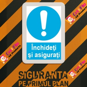 Indicator protectia muncii inchideti si asigurati, Sticker autocolant - Img 3