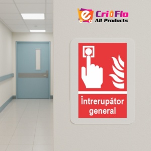 Indicator protectia muncii intrerupator general, Sticker autocolant - Img 5