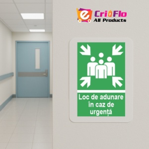 Indicator protectia muncii loc de adunare in caz de urgenta, Sticker autocolant - Img 5