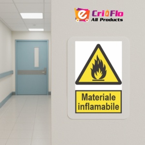 Indicator protectia muncii materiale inflamabile, Sticker autocolant - Img 5