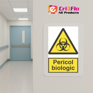Indicator protectia muncii pericol biologic, Sticker autocolant - Img 5