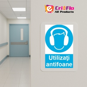 Indicator protectia muncii protectia obligatorie a urechilor, Sticker autocolant - Img 5