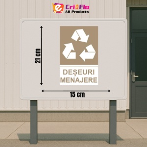 Indicator protectia muncii reciclare deseuri menajere, Sticker autocolant - Img 2