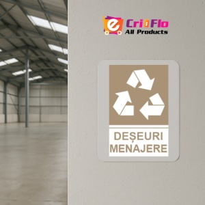 Indicator protectia muncii reciclare deseuri menajere, Sticker autocolant - Img 4