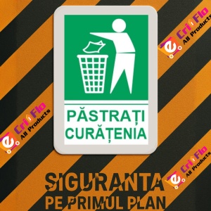 Indicator protectia muncii reciclare pastrati curatenia, Sticker autocolant - Img 3