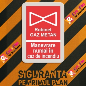 Indicator protectia muncii robinet gaz metan, Sticker autocolant - Img 3