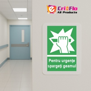 Indicator protectia muncii spargeti geamul urgenta, Sticker autocolant - Img 5