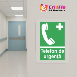 Indicator protectia muncii telefon urgenta, Sticker autocolant - Img 5
