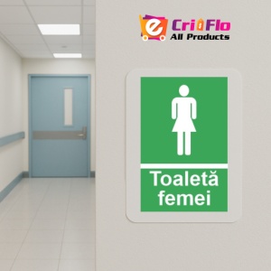 Indicator protectia muncii toaleta wc femei, Sticker autocolant - Img 5