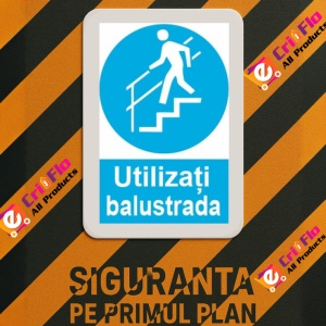 Indicator protectia muncii utilizati balustrada, Sticker autocolant - Img 3