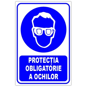 Indicator Protectia obligatorie a ochilor, Sticker autocolant