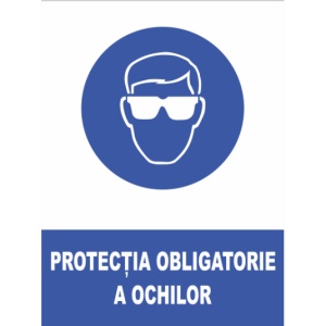 Indicator Protectia obligatorie a ochilor, Sticker autocolant