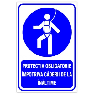 Indicator Protectia obligatorie impotriva caderii de la inaltime, Sticker autocolant