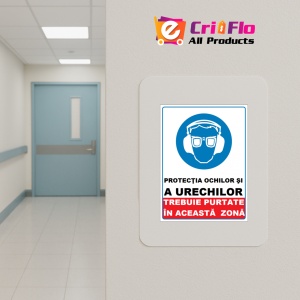 Indicator Protectia ochilor si a urechilor trebuie purtate, Sticker autocolant - Img 4