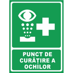 Indicator Punct de curatire a ochilor, Sticker autocolant