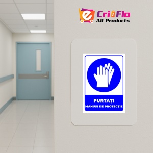 Indicator Purtati manusi de protectie, Sticker autocolant - Img 4