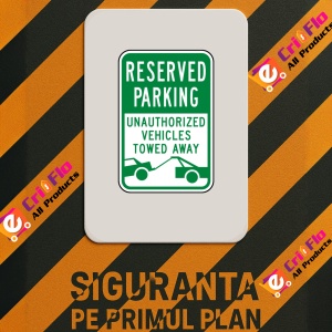 Indicator Reserved Parking Vehicles Towed Sign, Sticker autocolant - Img 2