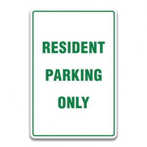 Indicator RESIDENT PARKING ONLY SIGN, Sticker autocolant