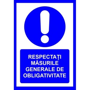 Indicator Respectati masurile generale de obligativitate, Sticker autocolant