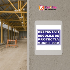Indicator Respectati regulile de protectia muncii ssm, Sticker autocolant - Img 5