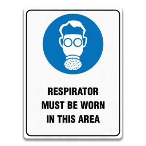 Indicator RESPIRATOR MUST BE WORN IN THIS AREA SIGN, Sticker autocolant