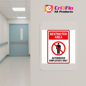 Indicator Restricted area authorized employees only sign, Sticker autocolant - Img 4