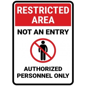 Indicator Restricted area not an entry authorized personnel only, Sticker autocolant