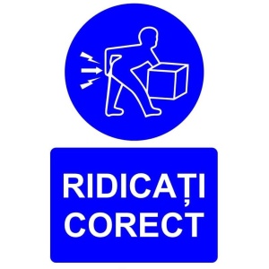 Indicator Ridicati corect indicator de obligativitate, Sticker autocolant