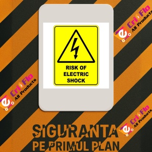 Indicator Risk Of Electric Shock Sign, Sticker autocolant - Img 2