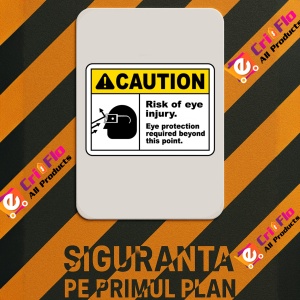 Indicator Risk Of Eye Injury Eye Protection Sign, Sticker autocolant - Img 2